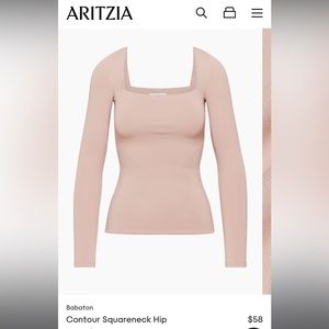 NEW W TAGS - Aritzia - Babaton Contour Square Neck Long Sleeve Sz S